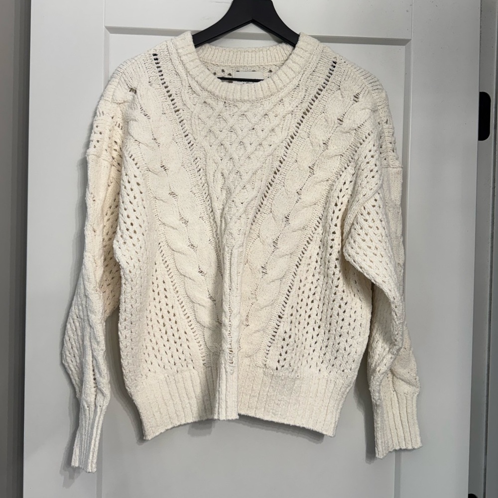 Cozy Cable Knit Abercrombie & Fitch Cream Sweater Size Large